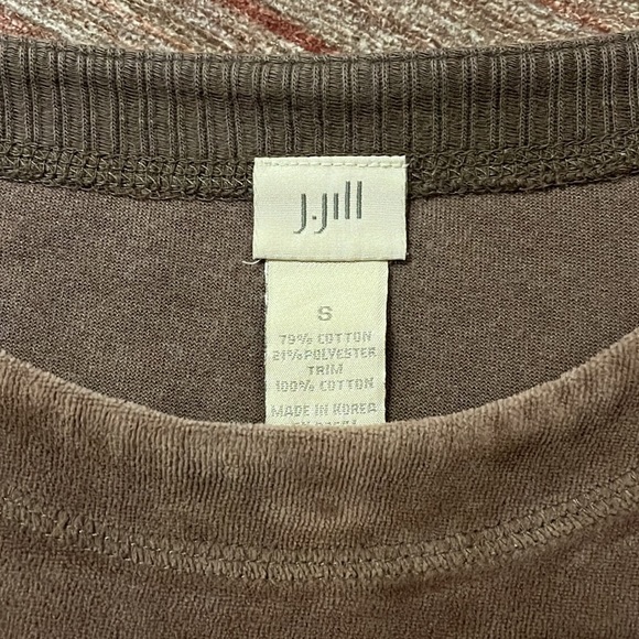 J.Jill Brown Velvet/Knit Top - Picture 4 of 9